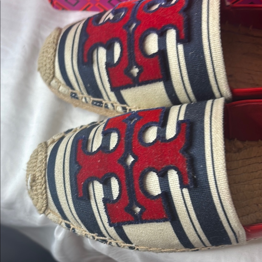 Tory Burch Red and Blue Women's Loafers - Picture 2 of 12